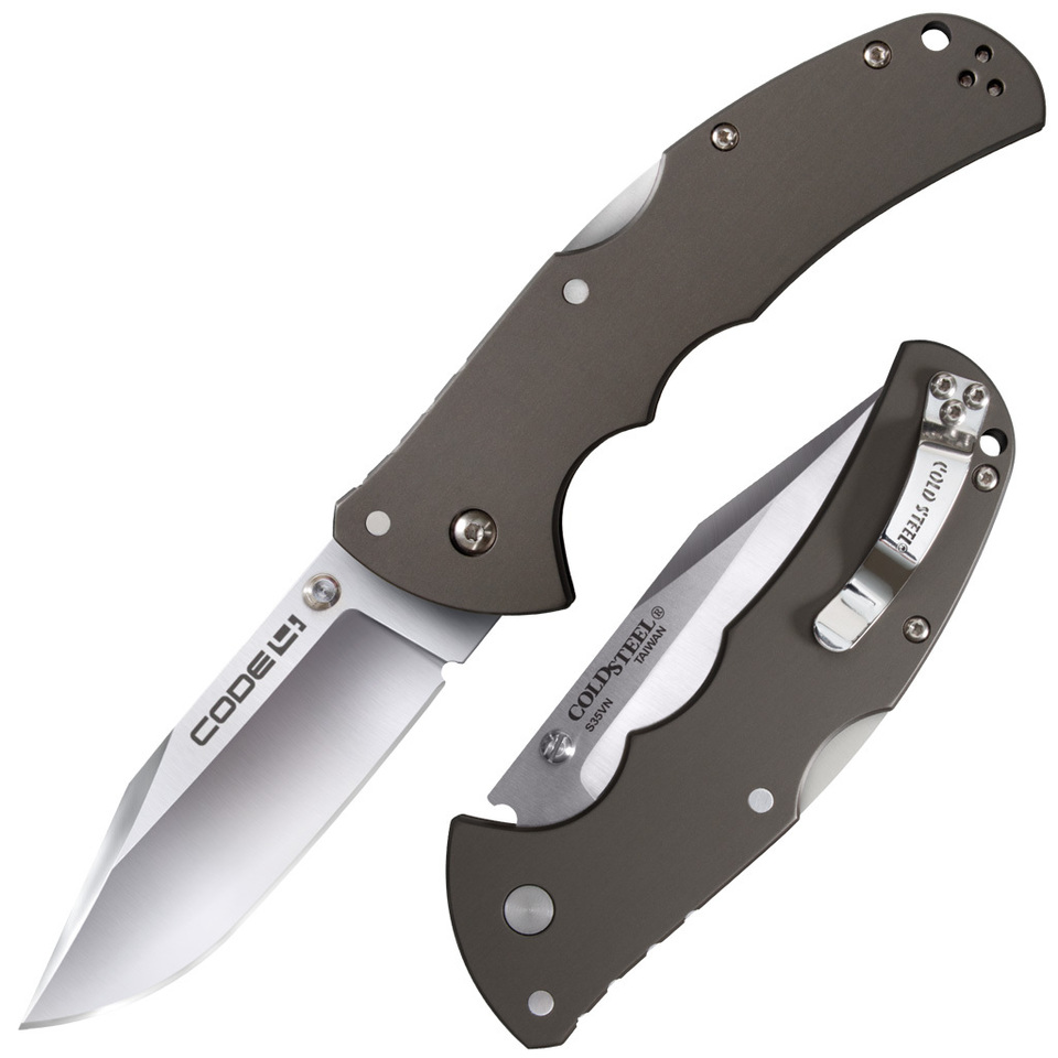Cold Steel CODE 4 Clip Point Plain Edge, 3.5 inch Blade, S35VN Steel