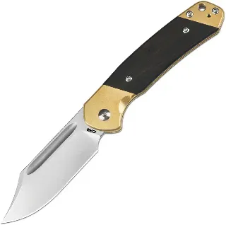 CJRB Bowie Pyrite Button Lock Ebony Brass