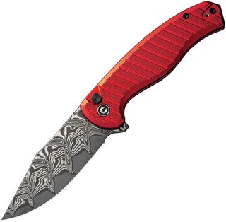 Civivi Stormhowl Button Lock Red - Damascus
