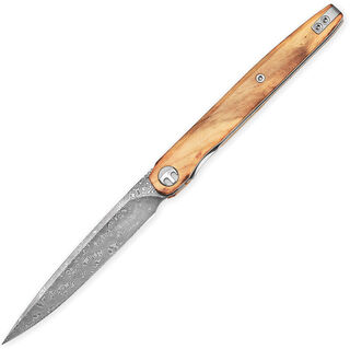 Bestechman Lanza Olivewood Damascus Folding Knife